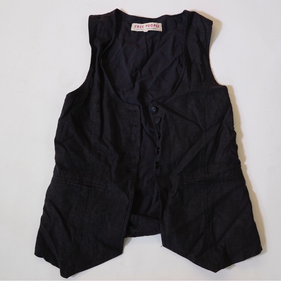 Free People Charcoal Sleeveless Vest - Picture 1 of 1